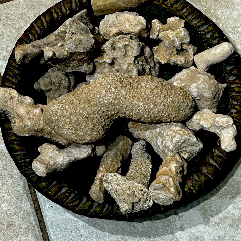 19 pieces of Sandstone creations & display bowl.